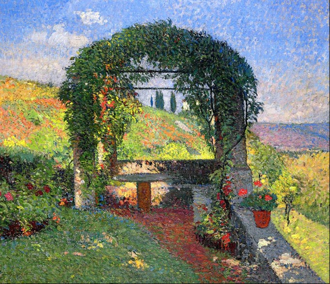 Henri Martin, pintor francés postimpresionista - The Pergola, 1920 Henri Martin, pintor francés postimpresionista - The Pergola, 1920