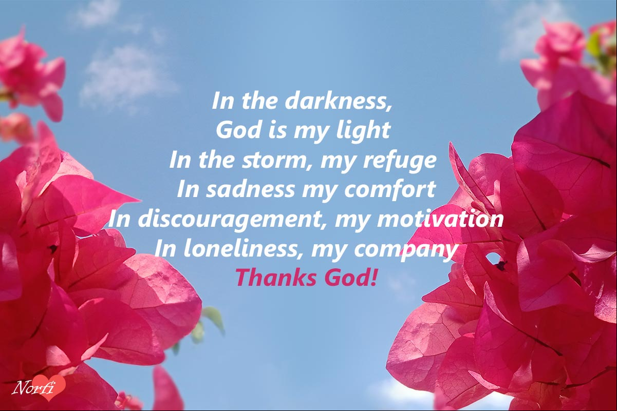 Words of thanks to God