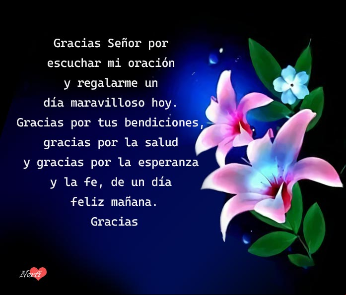 Gracias Dios por la esperanza y la fe de un día feliz mañana