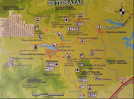 Mapa turístico de Las Terrazas Mapa turístico de Las Terrazas