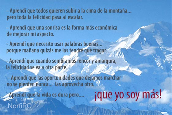 Poema motivador sobre lo que aprendemos en la vida