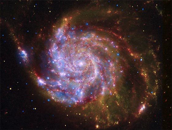 Foto de la Galaxia del Molinete (M101), galaxia espiral en la constelación Osa Mayor Foto de la Galaxia del Molinete (M101)