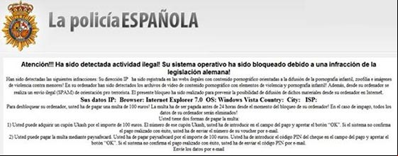 Mensaje de amenaza que muestra el virus Ransomware Mensaje de amenaza que muestra el virus Ransomware