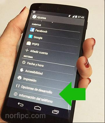 Acceder a las Opciones de desarrollo en Android Acceder a las Opciones de desarrollo en Android