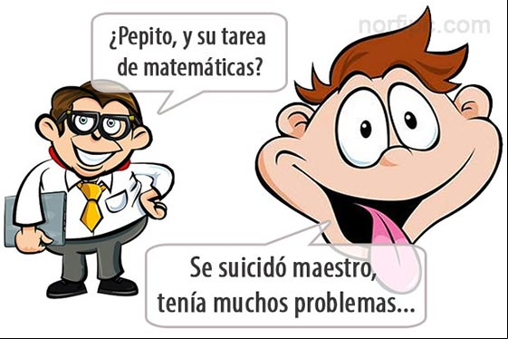 Chiste de Pepito y la tarea de matemáticas