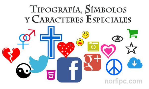 Uso de los símbolos, signos, iconos y caracteres especiales en las páginas web y en documentos